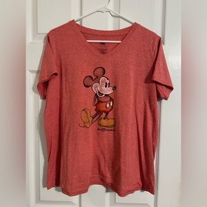 Disney Vintage-Style Mickey Mouse Red V-Neck Tee